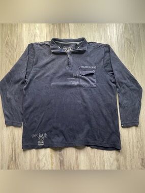 Point Zero Men's Short-Sleeve Zip-Neck Pocket Tee - Navy Blue